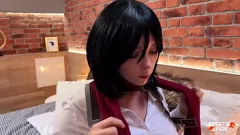 Play Eren Yeager Unleashes Raw Passion: Rough Doggystyle & Double Cumshot on Mikasa's Ass and Pussy POV